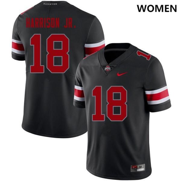 Ohio State Buckeyes #18 Marvin Harrison Jr. Limited Football Women Jersey Blackout